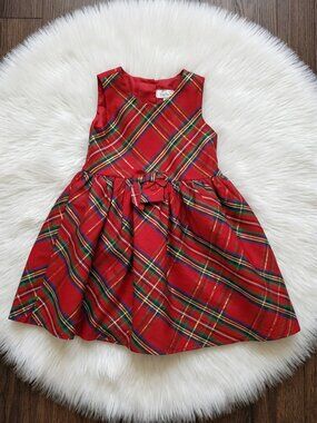 Biscotti Red Plaid Dress Size 4T
